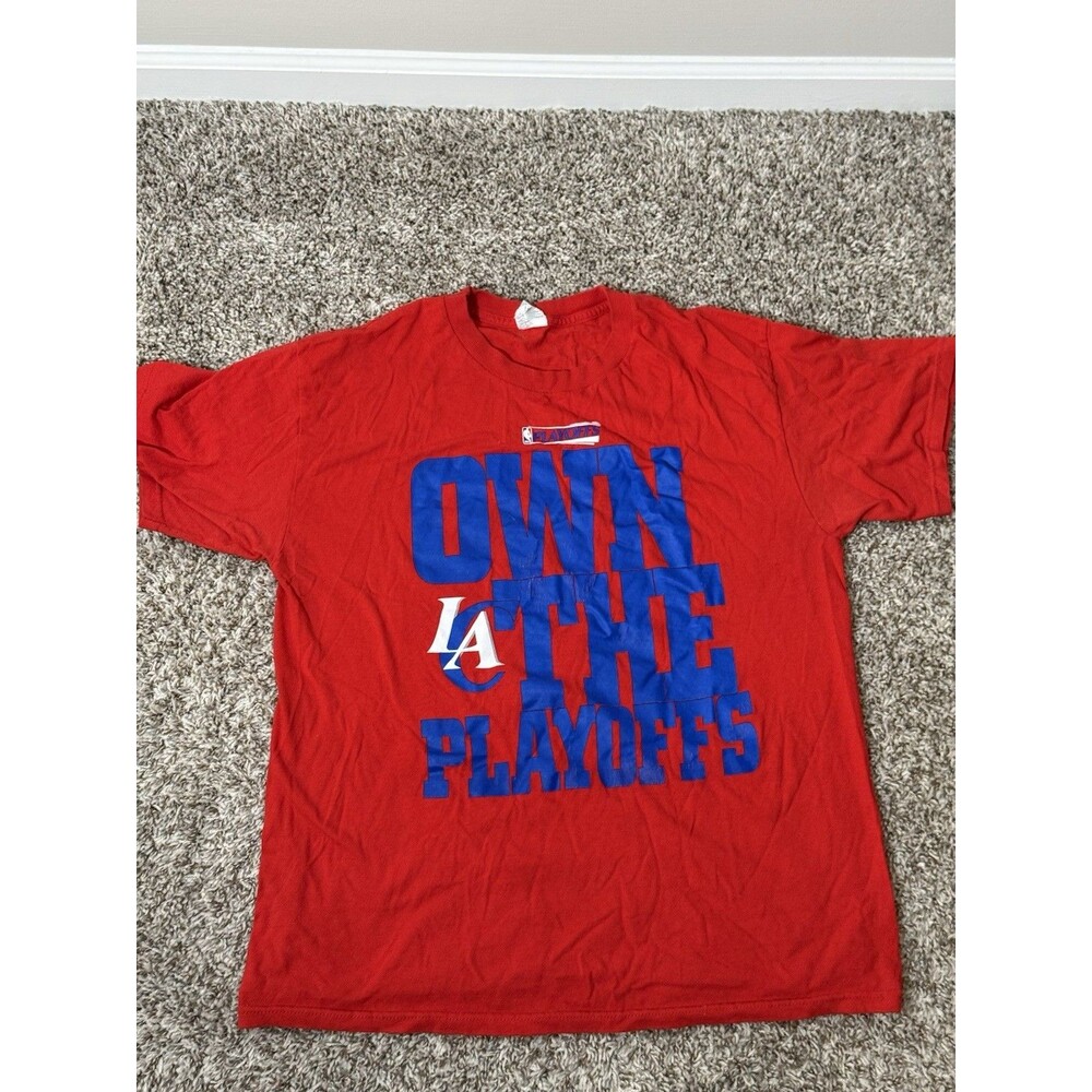 2014 LA Clippers Playoffs T Shirt Own the Playoffs Red Men’s Large NBA - Picture 3 of 8